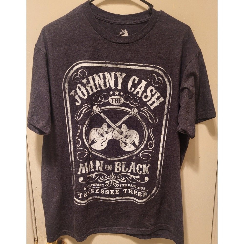 Johnny Cash Man In Black T-Shirt Large